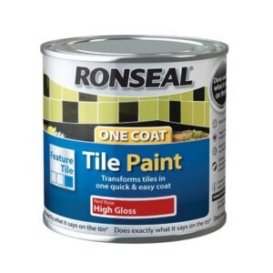 Ronseal One Coal Tile Paint Red Rose High Gloss - 250ml