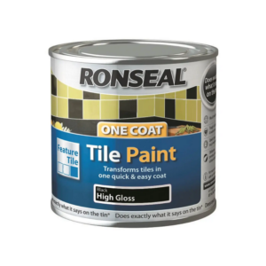 Ronseal One Coat Tile Paint Black High Gloss 250ml