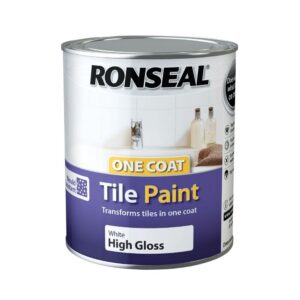 Ronseal One Coat Tile Paint - Gloss White 750ml
