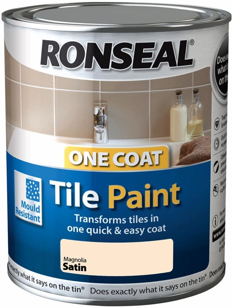 Ronseal One Coat Tile Paint Magnolia Satin 750ml
