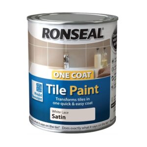 Ronseal One Coat Tile Paint White Lace Satin