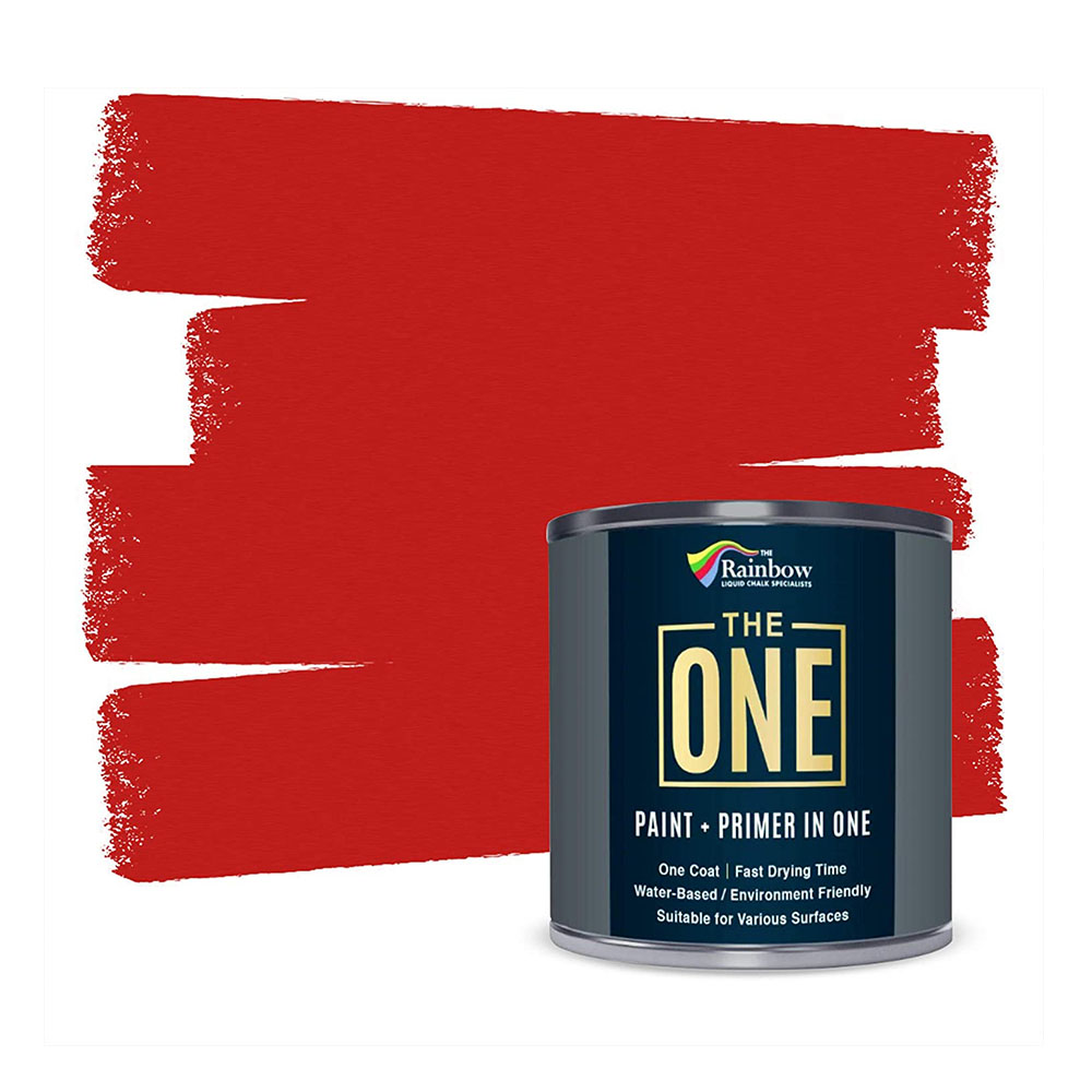 The One Paint Matte Red 250ml - Multi Surface Paint - No Undercoat or Primers Required