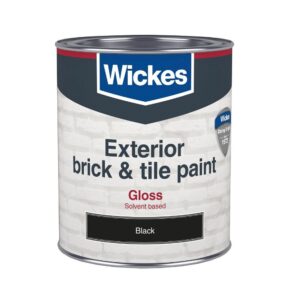 Wickes Brick & Tile Paint Gloss Black 750ml