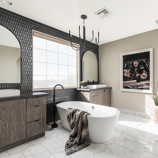 Black Tile Bathroom Design