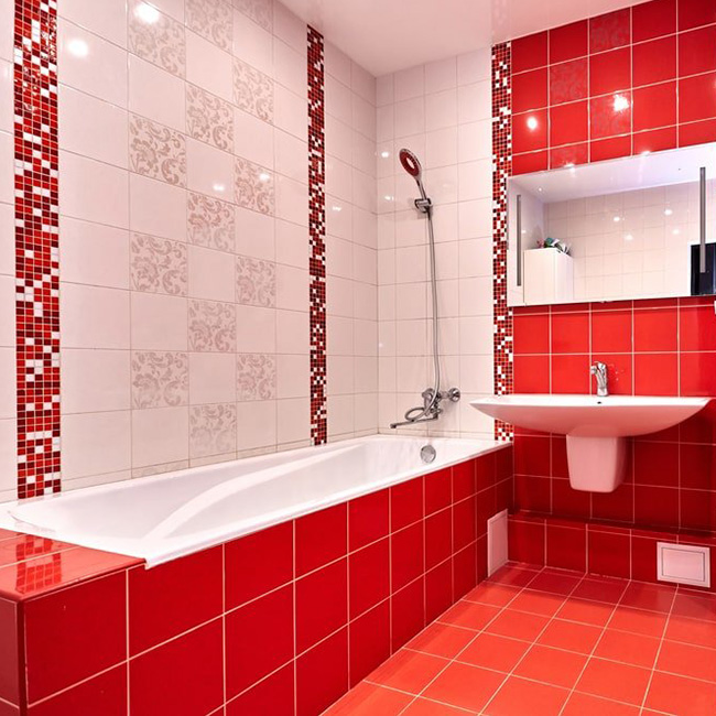 Red Bathroom Tiles