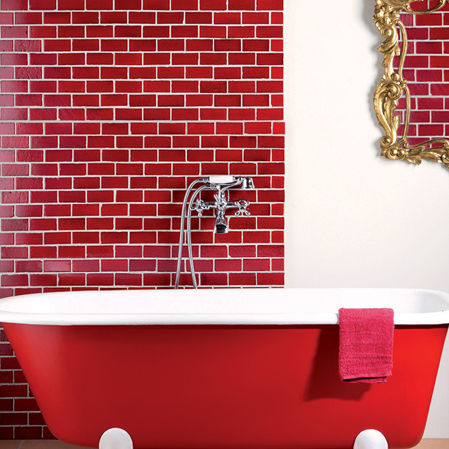 Traditional Red Bathroom Design