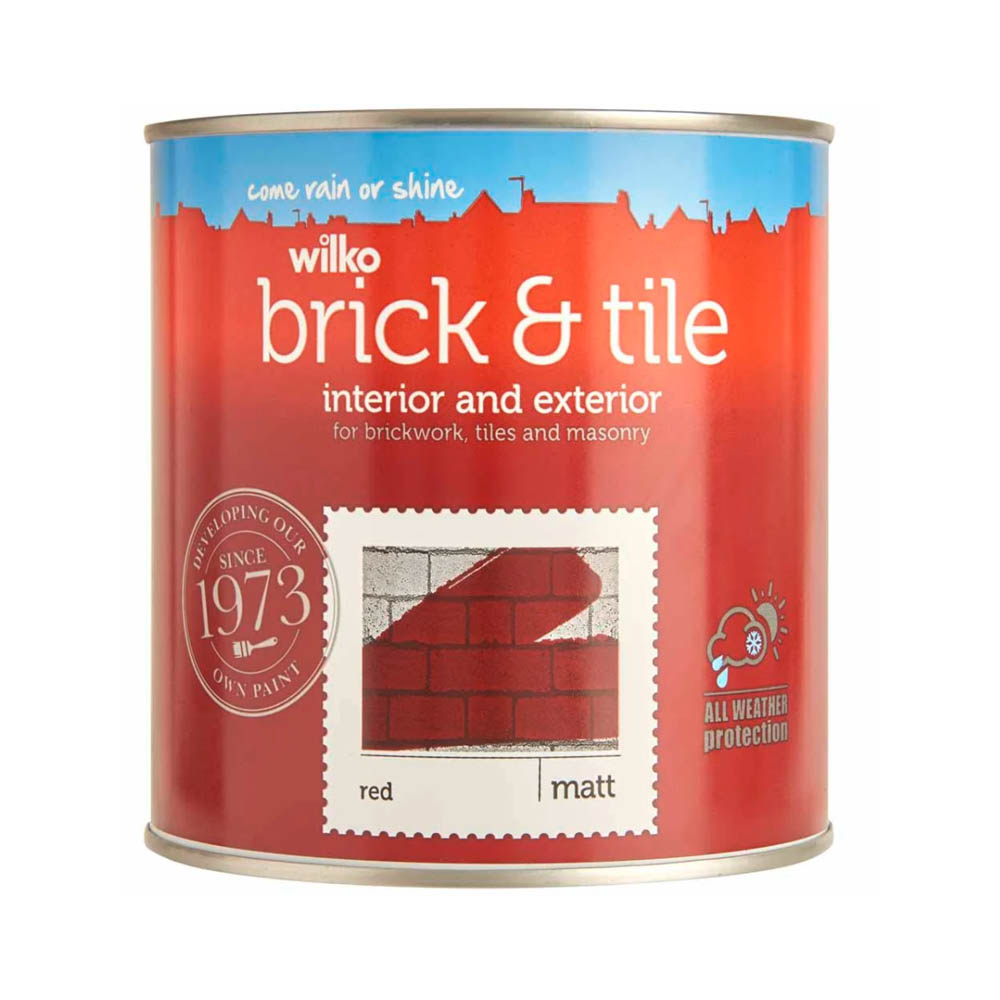 Wilko Brick & Tile Red Matt Exterior Paint 1L
