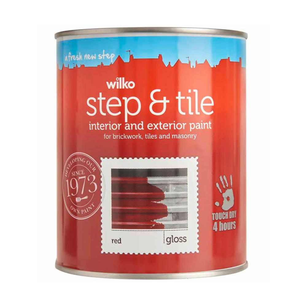Wilko Step & Tile Red Gloss Paint 1L